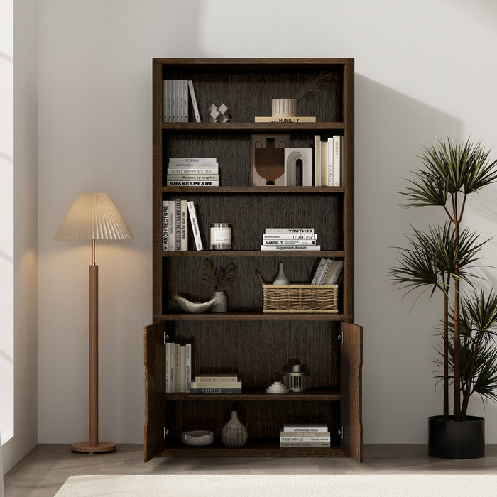 Rivington Modern 40\" Bookcase Cabinet in Walnut