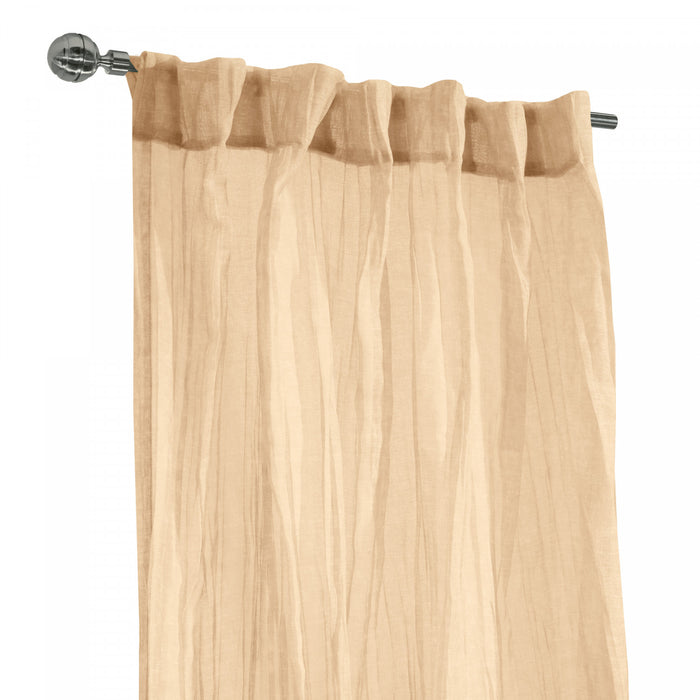 Habitat Paloma Apricot Sheer Dual Header Curtain Panel - 52 x 63