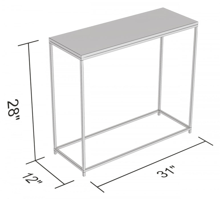 31” Modern Console Table - Marble With Gold Metal
