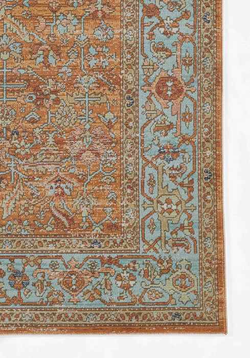 Hailey Traditional 6'7\" x 9'6\" Area Rug in Orange Indoor Area Rug