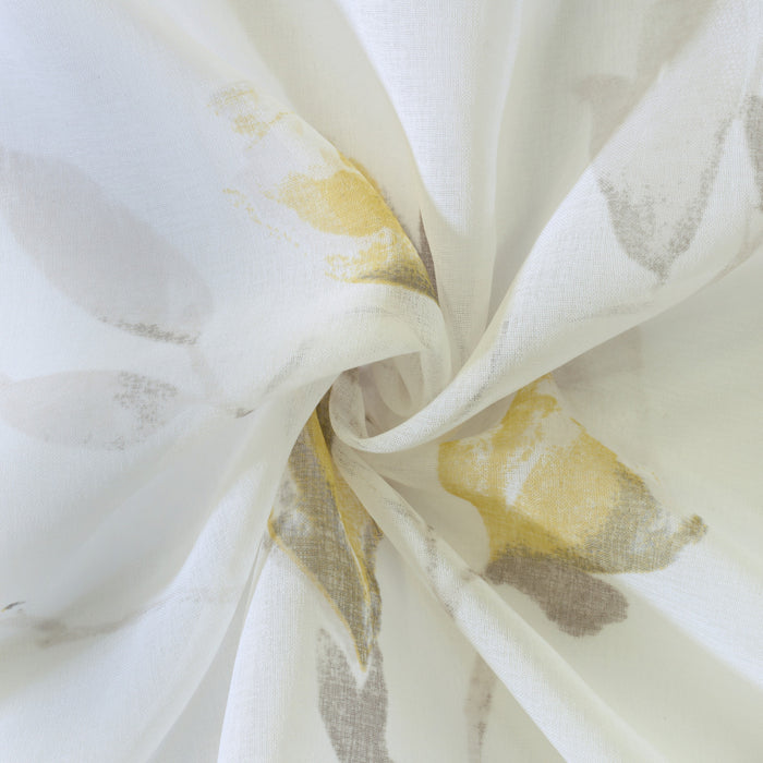 Habitat Symphony Yellow Sheer Grommet Curtain Panel - 52 x 95