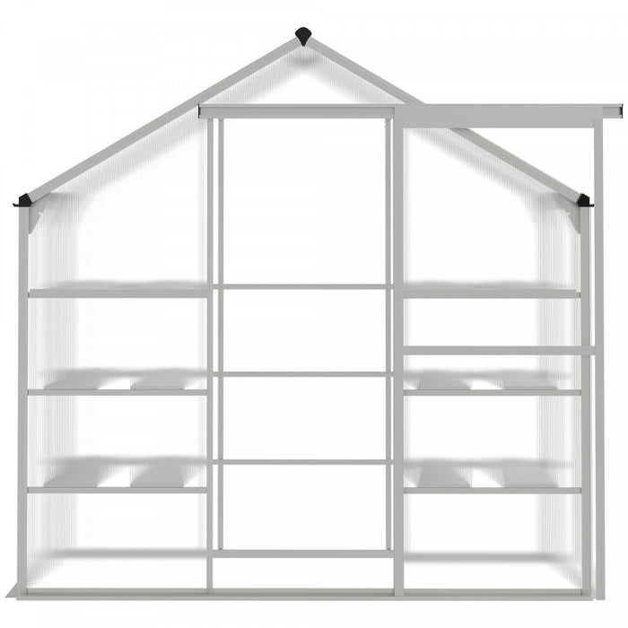 Outsunny 6.3' X 2.3' X 6.1' Outdoor Walk-in Greenhouse With 3-tier Shelves, Garden Polycarbonate Green House Plants Flower Cold Frame With Aluminum Frame