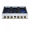 Forno Ambassador 36" Gas Cooktop, White, 6 burners - FCTGS5799-36CPWHT | Table de cuisson au gaz Ambassador 36 po, blanche, 6 bruleurs – FCTGS5799-36CPWHT