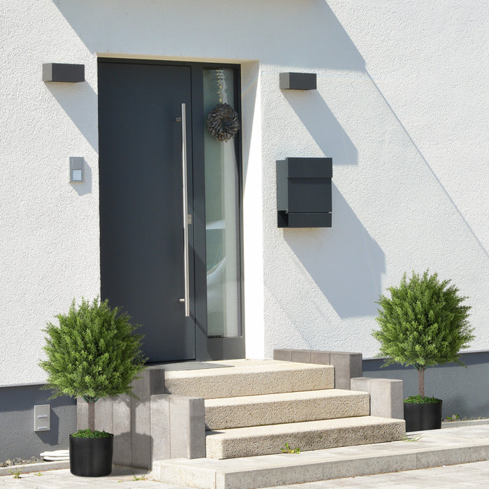 HOMCOM Set of 2 Decorative Artificial Plants, Fake Plants for Home, Green