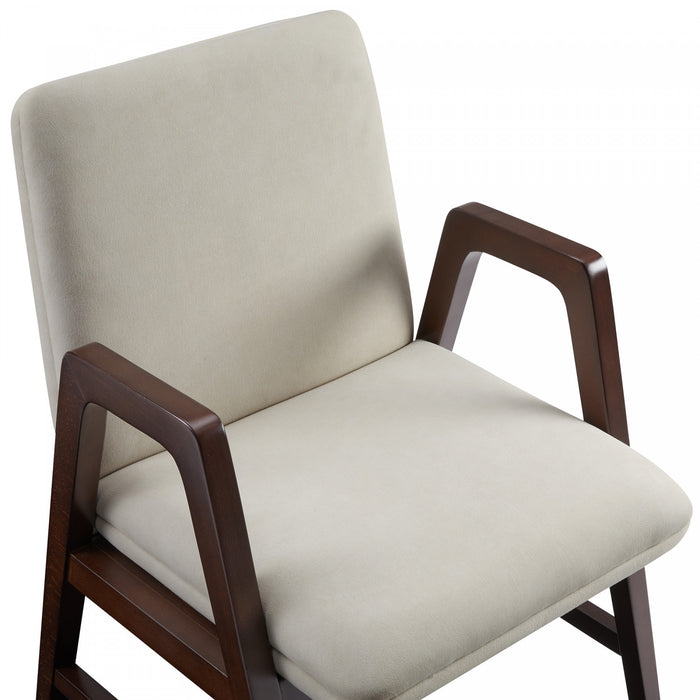 Stella Modern Velvet Wood Armchair in Champagne - Set of 2