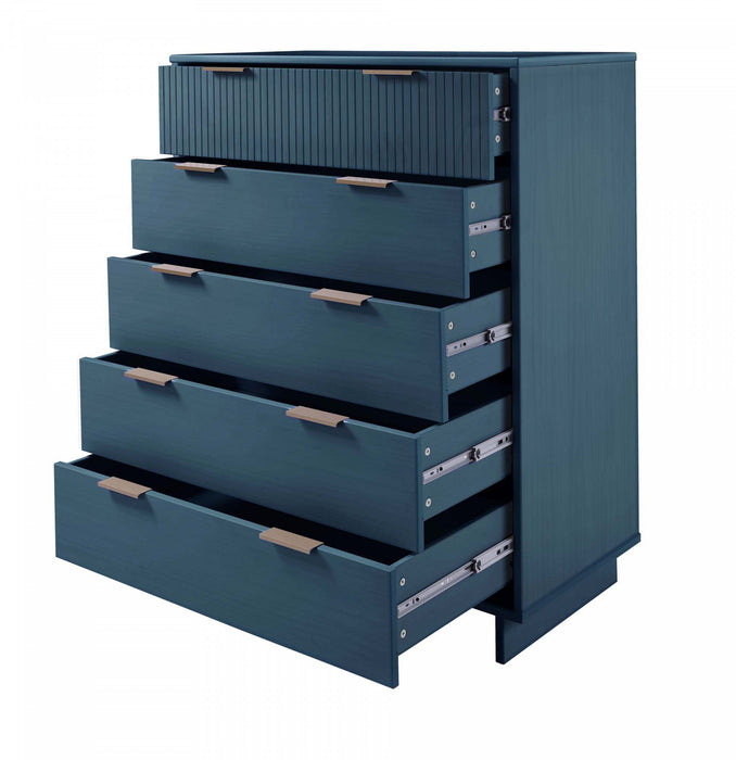 Granville Modern 38\" Chest in Midnight Blue (5-Drawer)