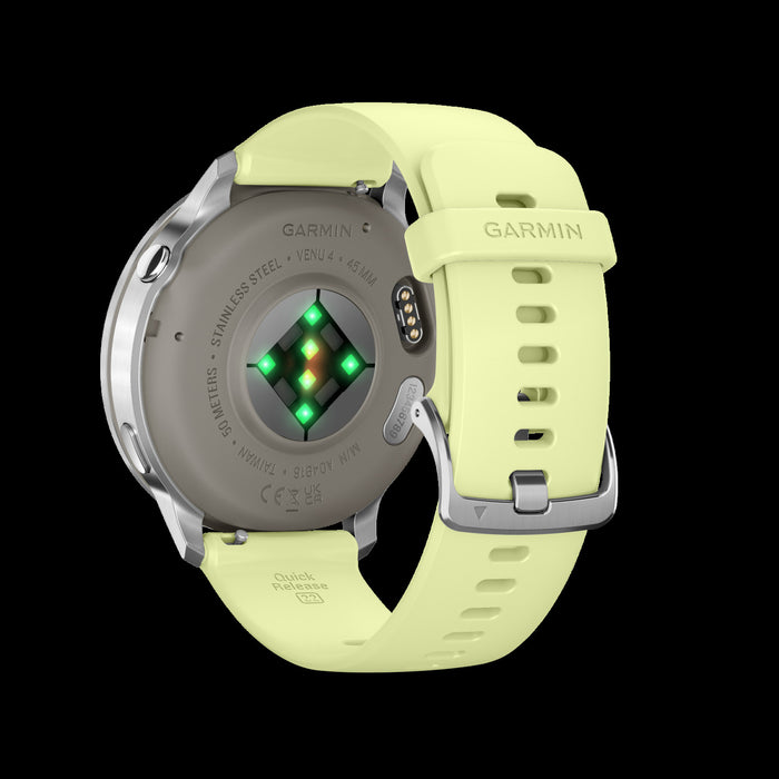 Garmin Venu 4 45mm Silver Citron Vibrant Smartwatch - Display Tracker, AMOLED Screen, Multi-Band GPS, Garmin Coach, Customization, Multi-Sport Splits