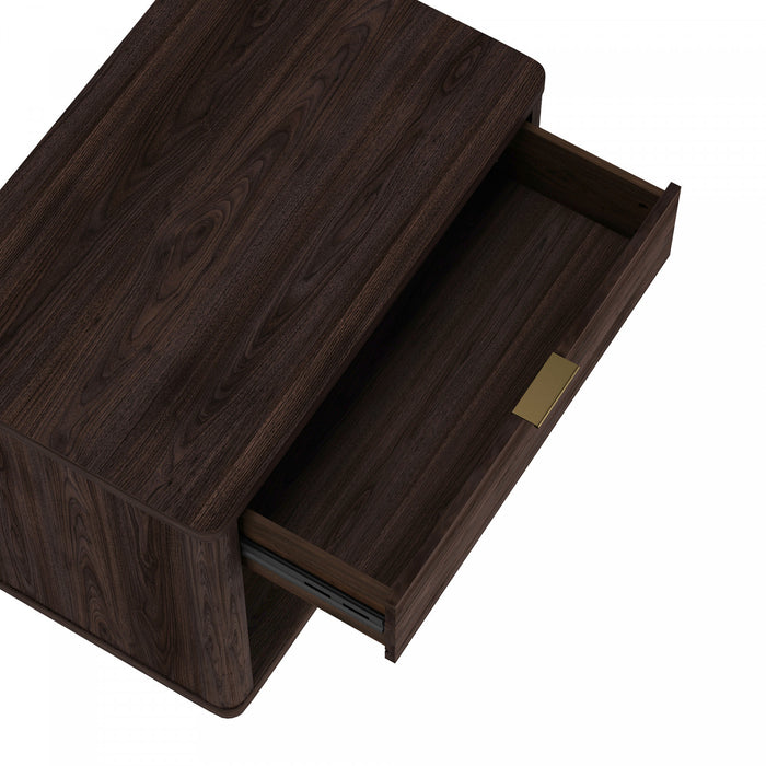 Evelyn Modern 32\" Nightstand in Brown (1-Drawer)