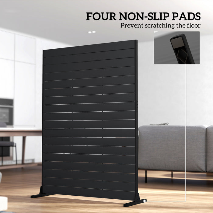 Outsunny Outdoor Privacy Screen, HDPE Decorative Screen Panel, Black