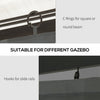 Outsunny 10' x 13' Universal Gazebo Curtains, 4 Panels, Grey