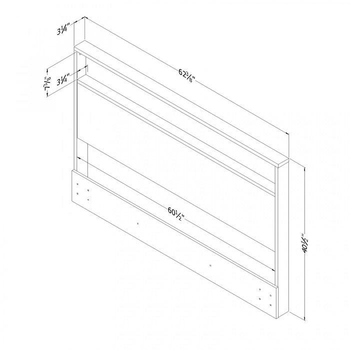 Holland Full/Queen Headboard with Storage Shelf - Black Oak