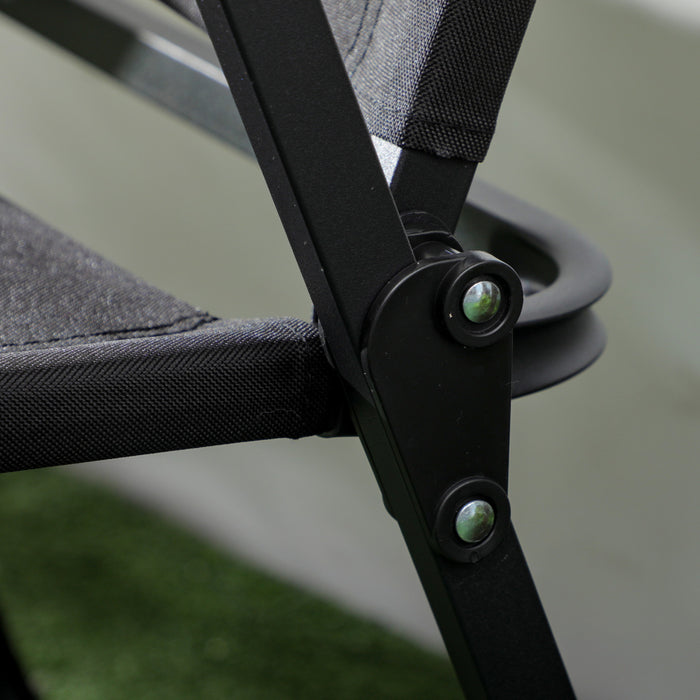 Outsunny Folding Camping Chair, Portable Armchair, Black