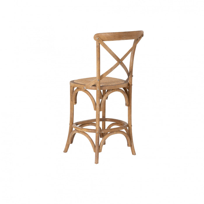 Roxy Solid Wood Counter-Height Stool - Grey