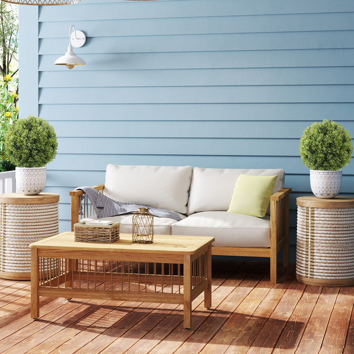 HOMCOM 2PC Artificial Boxwood Topiary Balls, Fake Plants with Ground Stake