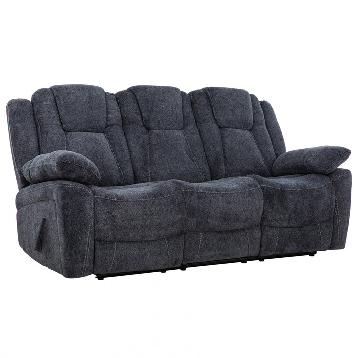 Renner 80 in. Upholstered Manual Reclining Sofa with Lever - Dark Grey