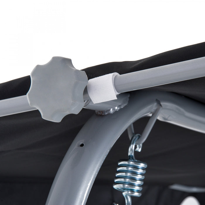 Outsunny 3-seater Patio Swing, Outdoor Swing Chair, A Frame Porch Swing With Canopy Garden Hammock Glider Bed, Black