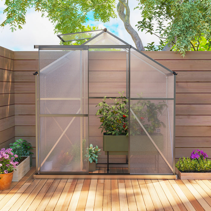 Outsunny 6' x 2.5' Polycarbonate Greenhouse Aluminium Walk-in Green House