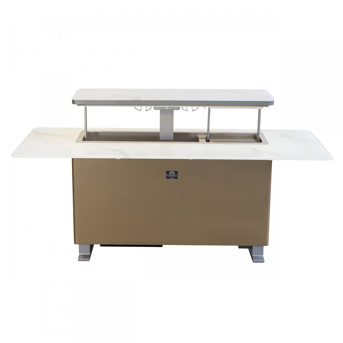Forno Elevato Smart Bar Table in White, 5.3 cu.ft fridge and freezer-FBTFR7037-72WHT 