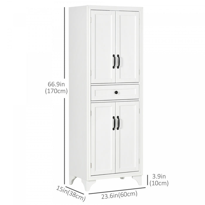 HOMCOM 67\" Kitchen Pantry Storage Cabinet with Doors and Shelves