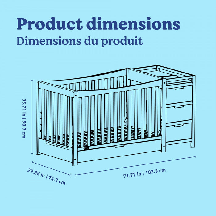 Graco Remi 4-in-1 Convertible Crib and Changer - White