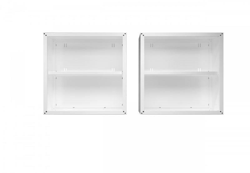 Fortress Modern 30\" Floating Garage Cabinet in White - Set of 2 Garage Storage
