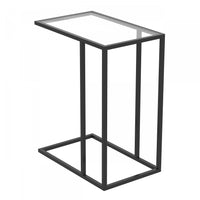19” C-Shaped End Table With Metal Frame