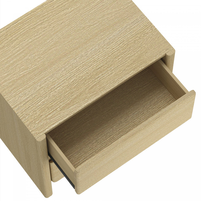 Linda Modern 24\" Nightstand in Natural Oak (2-Drawer)