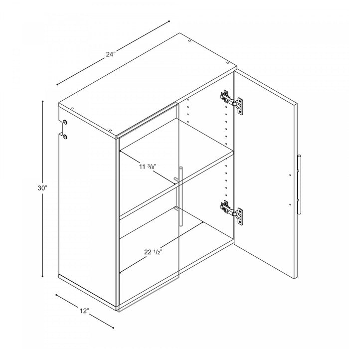 Hangups 24\" Upper Storage Cabinet Light Grey