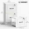 HOMCOM 2 Drawer File Cabinet with Lock, Vertical Filing Cabinet, White