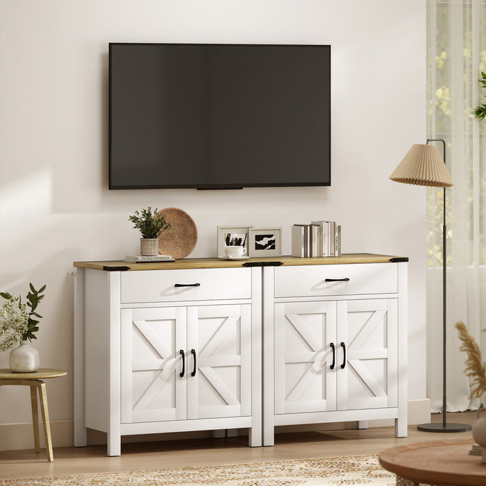 HOMCOM Sideboard Buffet Cabinet w/ Drawer and Shelf, Farmhouse Sideboard