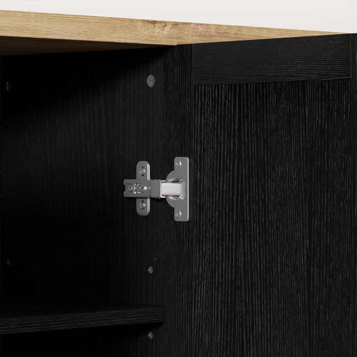 HOMCOM Modern Sideboard Buffet Cabinet with Adjustable Shelves Black