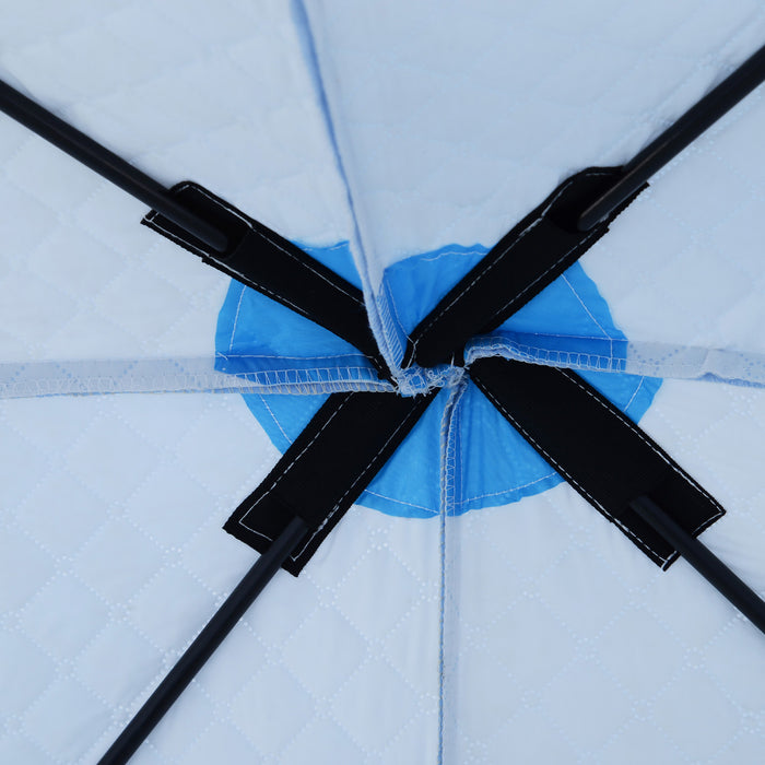 Outsunny 8-person Pop-up Ice Fishing Tent, Insulated Ice Fishing Shelter With Ventilation Windows, Double Doors And Carry Bag, For Low-temp -22℉