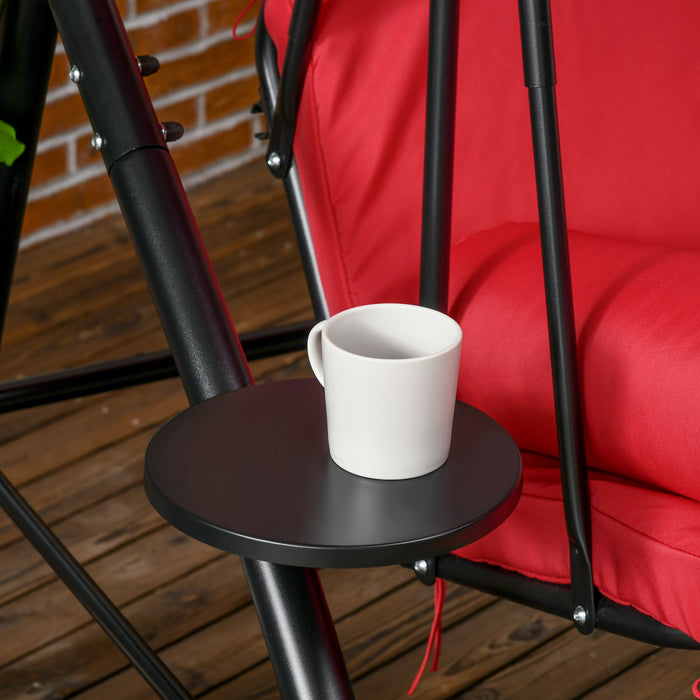 Outsunny 3-seat Outdoor Patio Swing Chair, Converting Flat Bed, Canopy Swing Glider W/ Adjustable Shade, Removable Cushion And Pillows For Porch, Garden, Poolside, Backyard