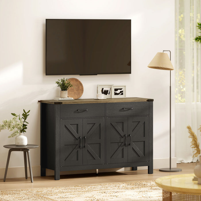 HOMCOM Sideboard Buffet Cabinet w/ Drawers and Shelves, Farmhouse Sideboard