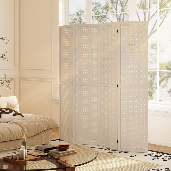 HOMCOM 4 Panel Folding Room Divider Privacy Screen Indoor Home Decoration