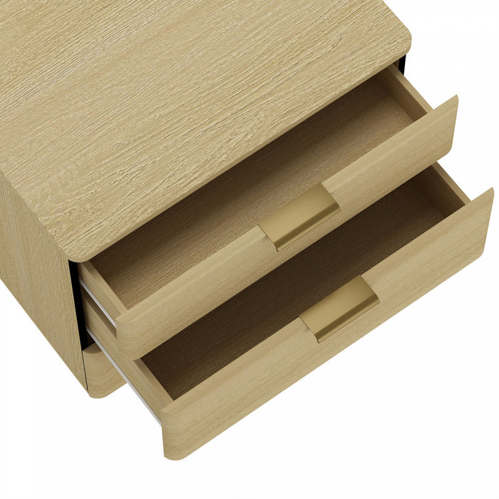 Payton Modern 26\" Nightstand in Natural Oak (3-Drawer) - Set of 2