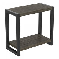 23” Classic Narrow Accent Table With Storage Shelf - Dark Grey 