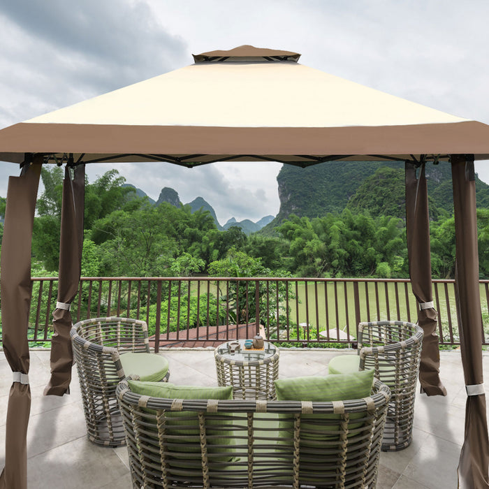 Costway 13'x13' Folding Gazebo Canopy Shelter Awning Tent Patio Garden Companion