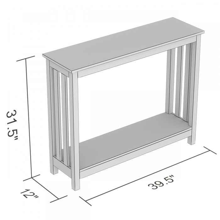 39” Console Table With One Shelf - White