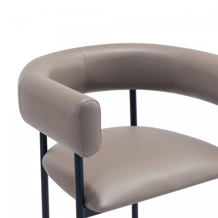 Onda Contemporary Vegan Leather Metal Counter Stool in Taupe