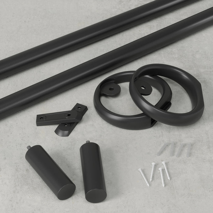 Umbra Ringlet Matte Black Expandable 1\" Curtain Rod - 42\"-120\" 