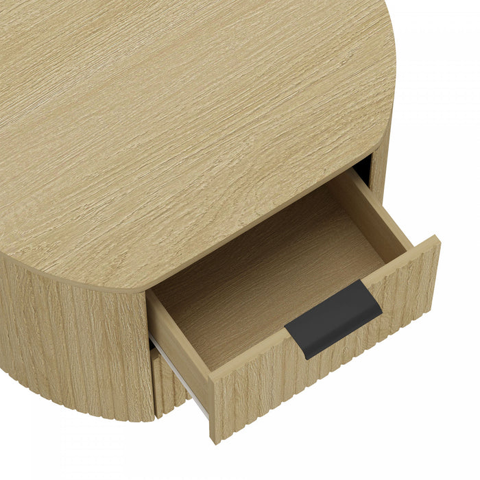 Olivia Modern 27\" Nightstand in Natural Oak (2-Drawer)