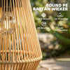 Outsunny Solar Lanterns Outdoor, 2 Pack Wicker Waterproof Outdoor Hanging Lights, Auto On/Off Decorative Solar Table Lamp Lanterns for Patio, Pathway, Lawn, Porch, Tree, Brown