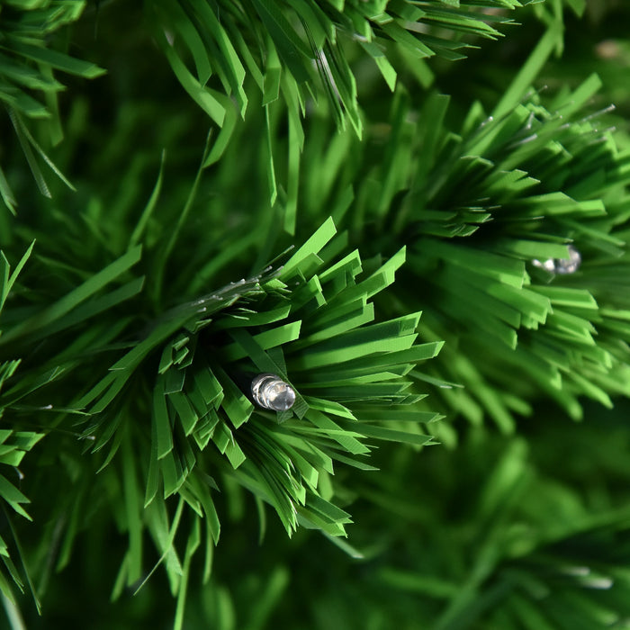 Homcom 5ft Pre-lit Fiber Optic Artificial Christmas Tree With 180 Led Lights And Branch Tips