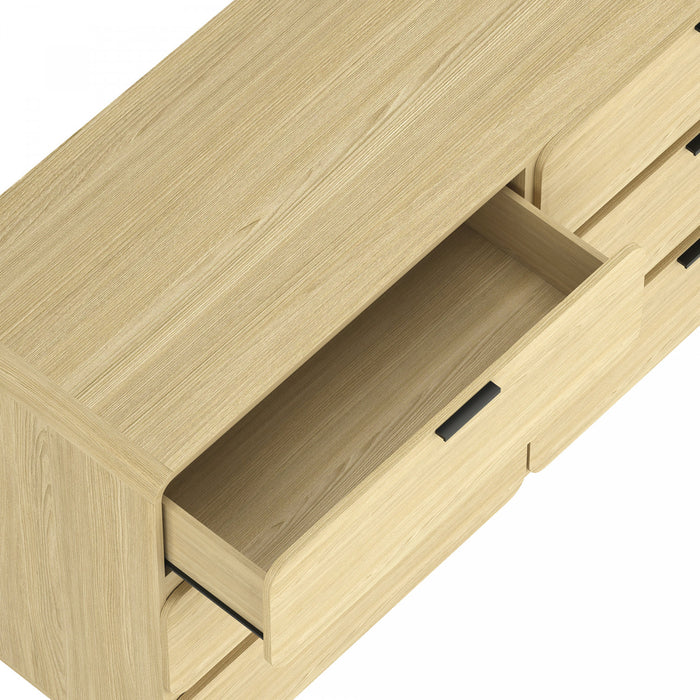 Chrystie Contemporary Modern 60\" Dresser in Natural (6-Drawer)