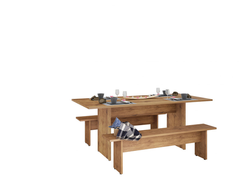 Nomad Modern 3-Piece Dining Set in Natural