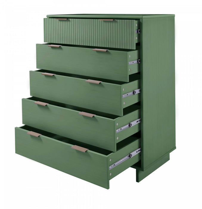 Granville Modern 38\" Chest in Sage Green (5-Drawer)