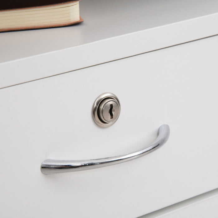 Homcom Mobile Filing Cabinet With Lockable Drawer