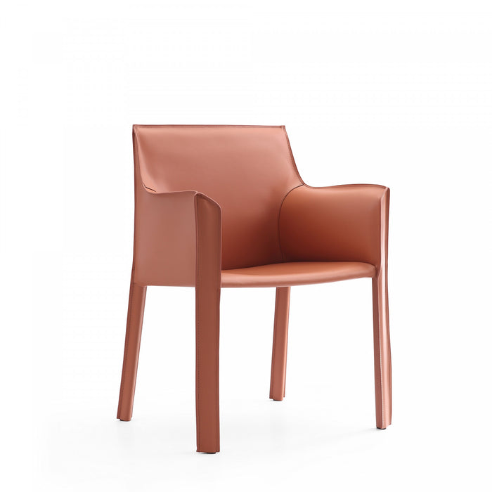 Vogue Modern Vegan Leather Dining Chair in Clay - Set of 2