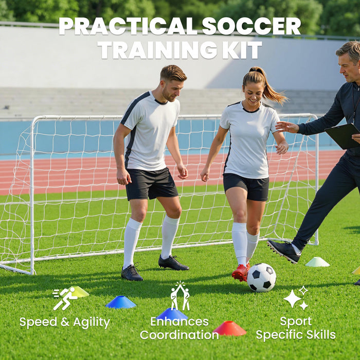Soozier Soccer Goal, 6 x 4ft Portable Practice Soccer Net with Steel Frame